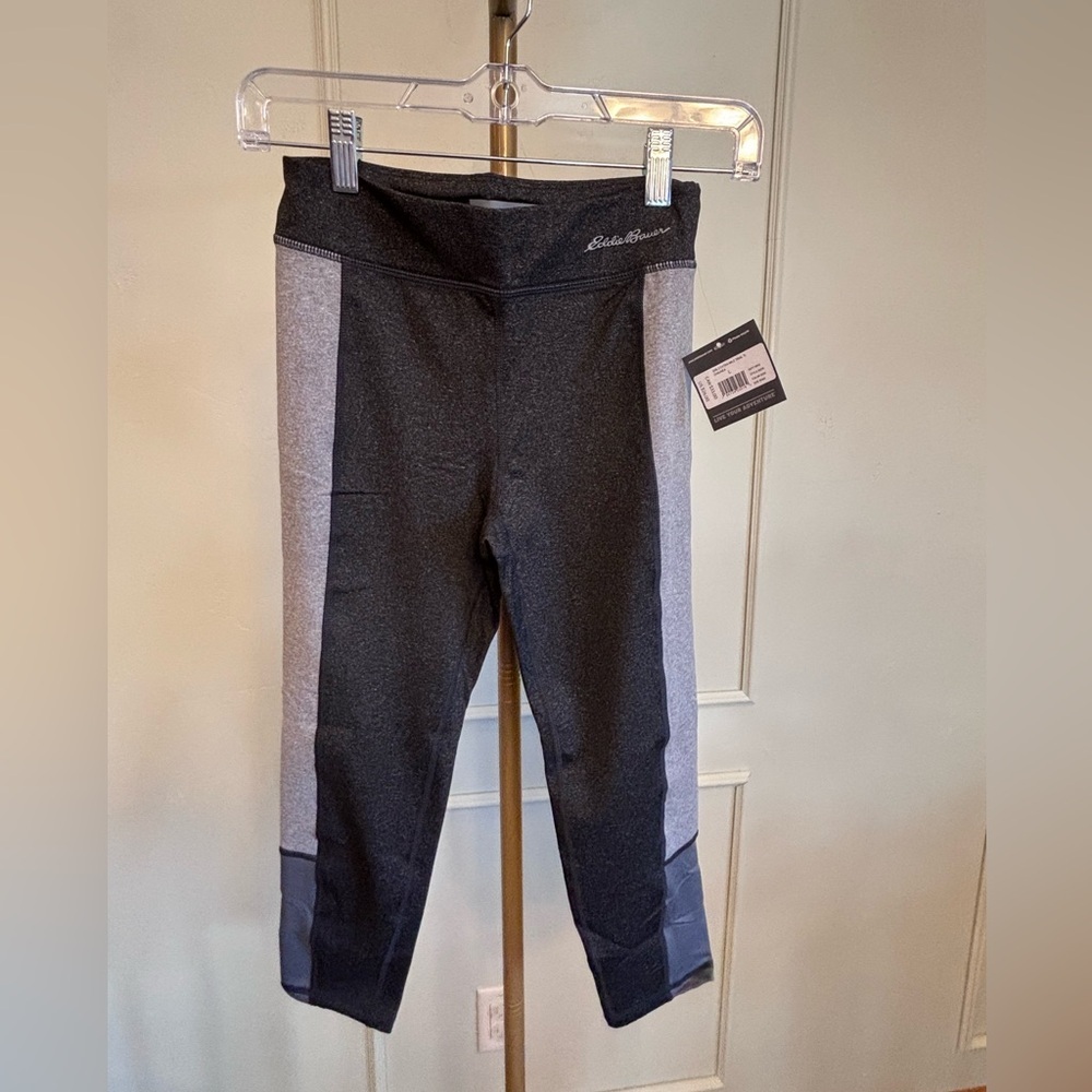Eddie Bauer Girls Large (14) NWT Black and Gray Leggings